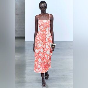 Printed Zara Coral Strappy CS  ZW Dress.